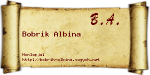 Bobrik Albina névjegykártya